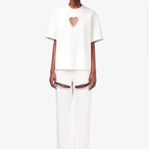 Area NYC Crystal Slit Jeans